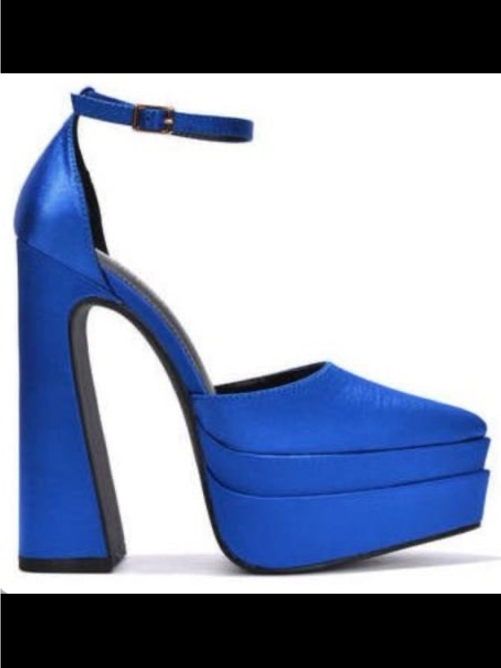 Women’s Cape Robbin Snow White Satin Platform Ankle Strap Heels Shoes